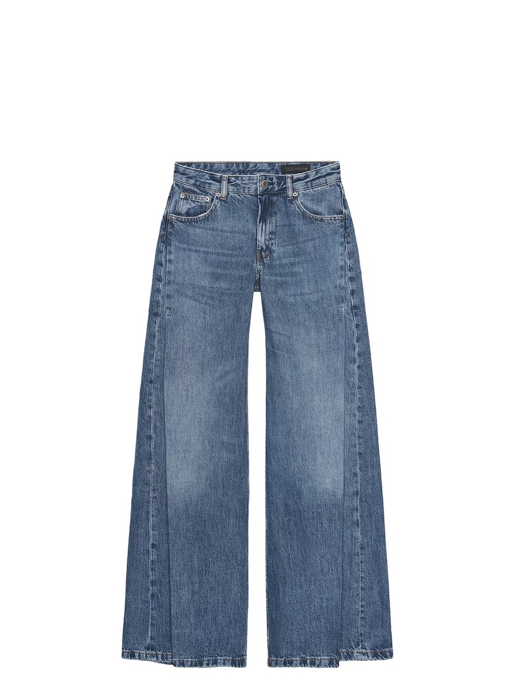 Zara Wide-Leg Denim Jeans in Blue Wash